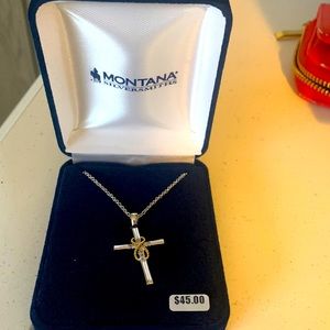 Brand new, in the box, never worn Montana Silversmith Silver Cross Necklace